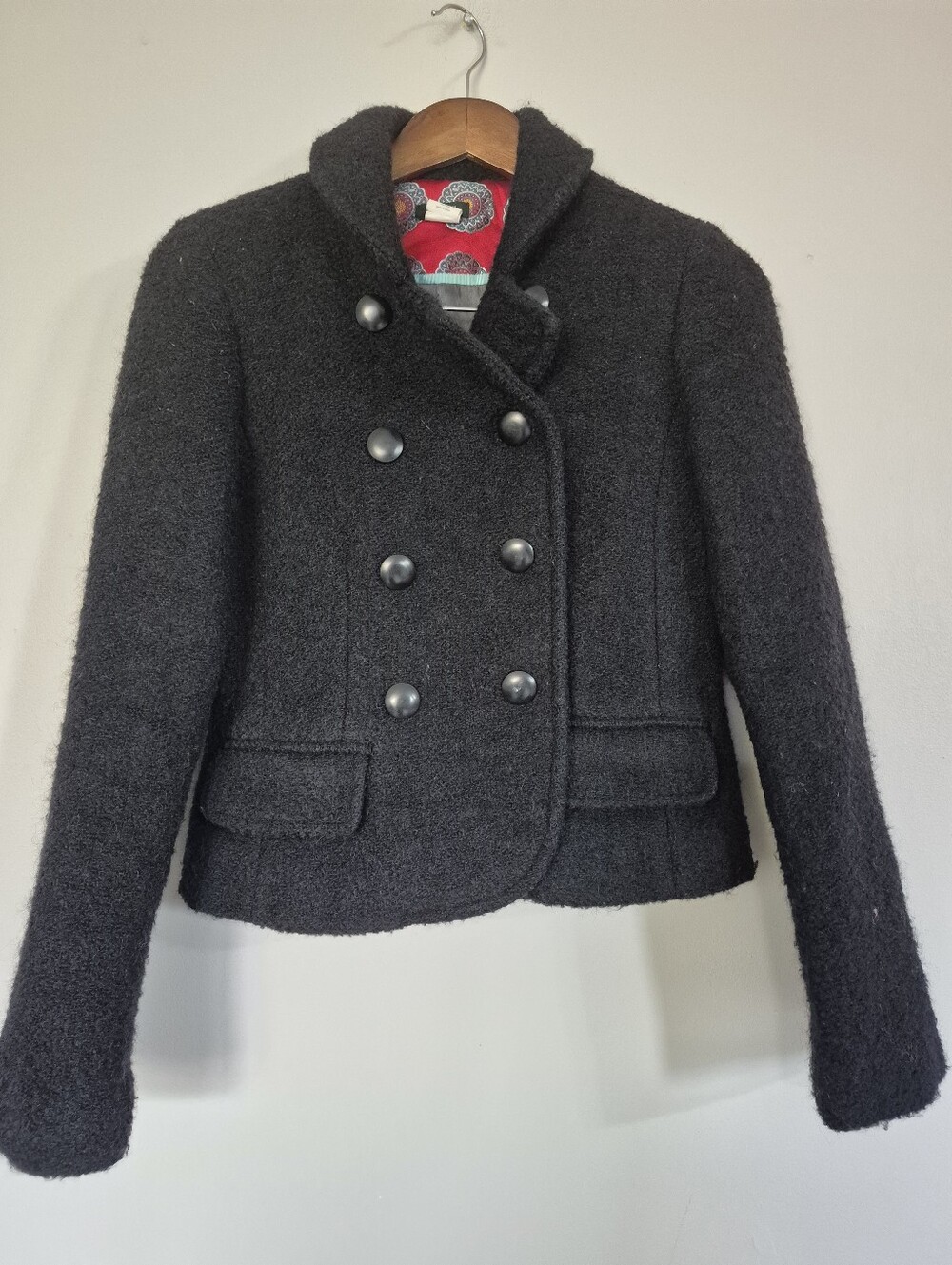 J.Crew Black Wool Blend Boucle Blazee Jacket Size 6